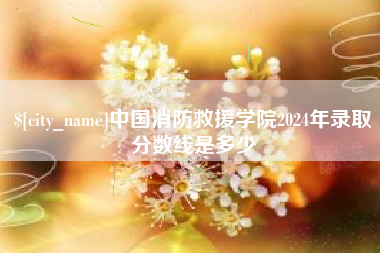 广水中国消防救援学院2024年录取分数线是多少