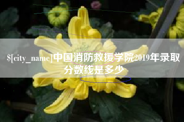 广水中国消防救援学院2019年录取分数线是多少