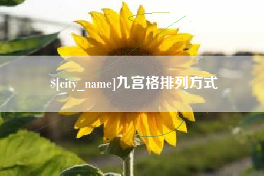 广水九宫格排列方式
