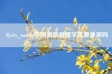 广水中国消防救援学院要体测吗