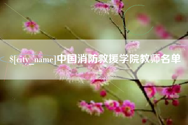 广水中国消防救援学院教师名单