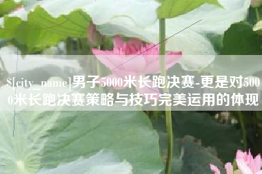 广水男子5000米长跑决赛-更是对5000米长跑决赛策略与技巧完美运用的体现