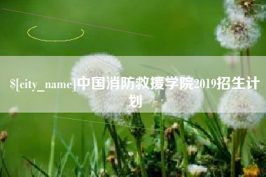 广水中国消防救援学院2019招生计划
