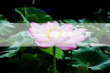 广水中国金牌一览表