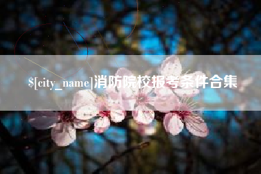 广水消防院校报考条件合集